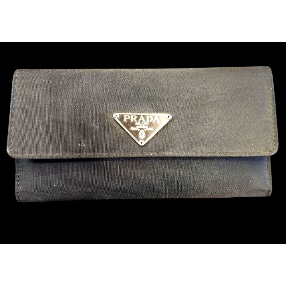 Prada Black Nylon Tri-Fold  Wallet JJ H